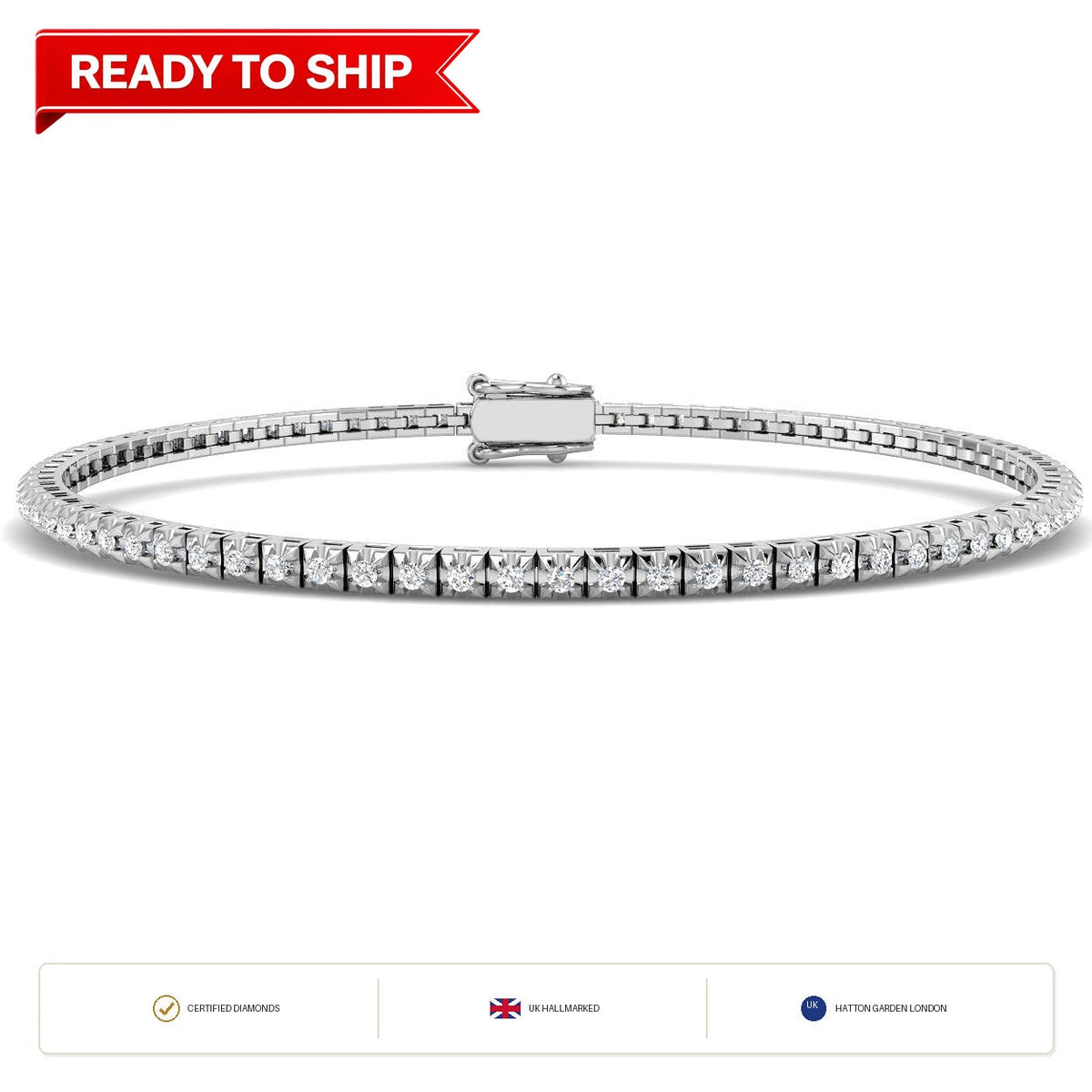 Lab grown diamond tennis bracelet