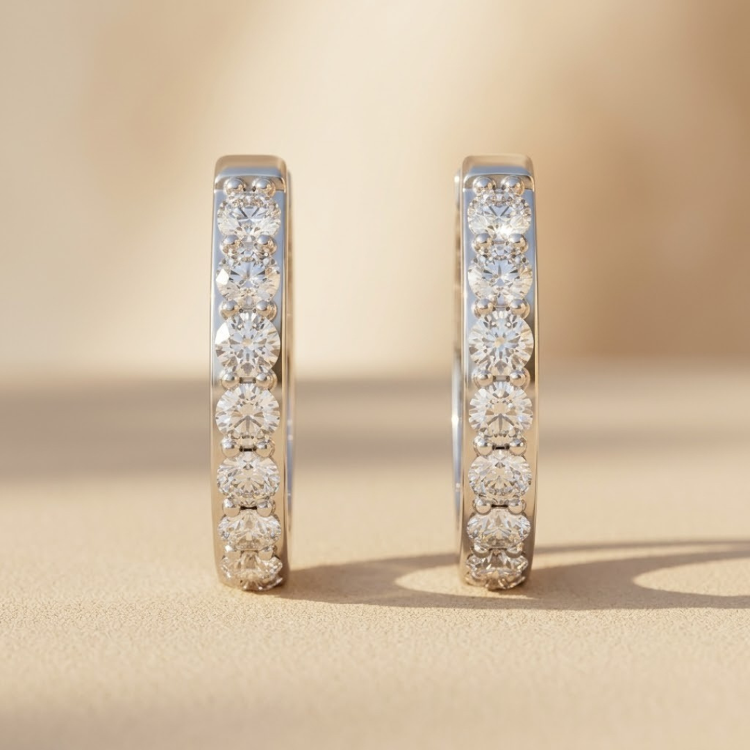 Bracelet de tennis en or et platine, serti de diamants ronds taille brillant cultivés en laboratoire.