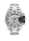 Diesel Mens Mega Chief Chronograph Silver-Tone Stainless Steel Watch