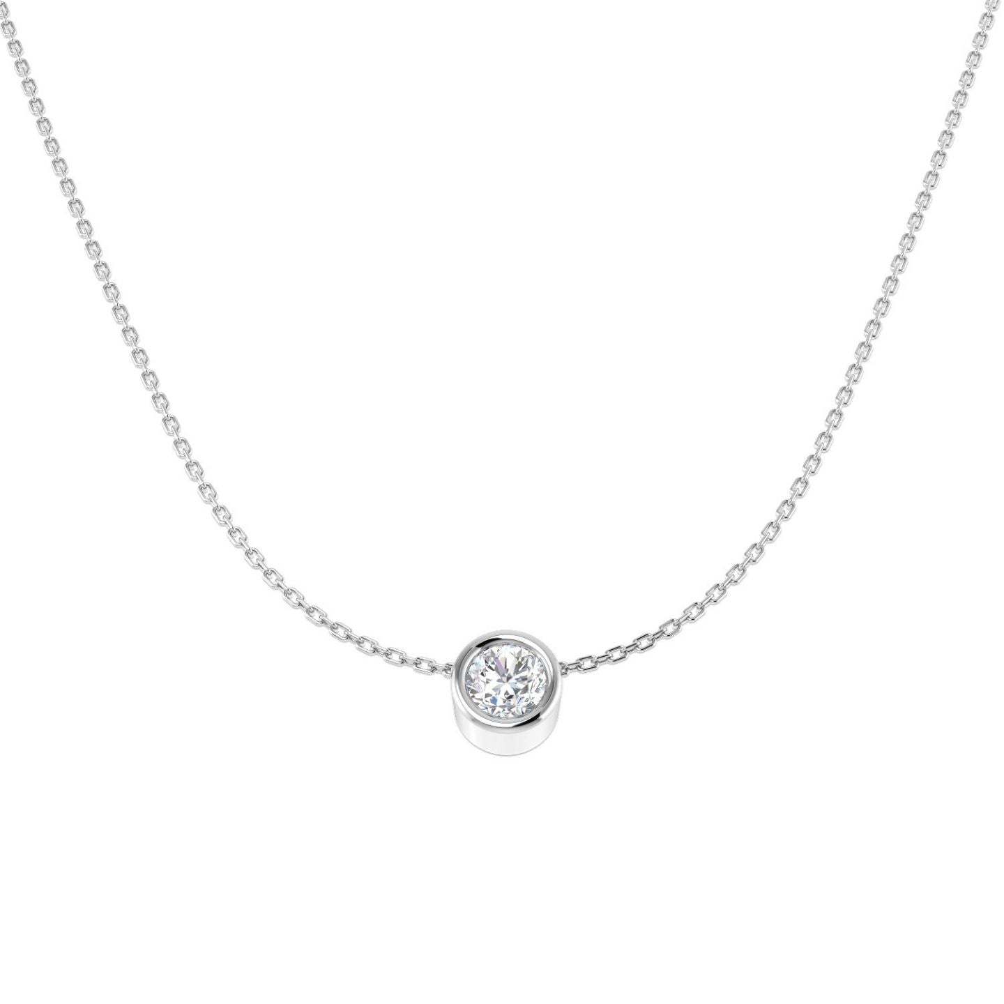 Platinum Bezel Set Round Lab Grown Diamond Pendant – Fine Jewellery UK Hallmarked