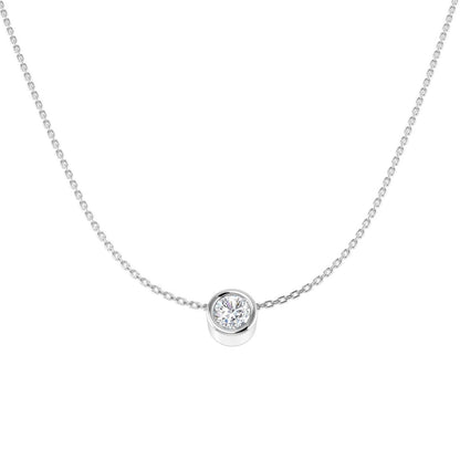 Platinum Bezel Set Round Lab Grown Diamond Pendant – Fine Jewellery UK Hallmarked