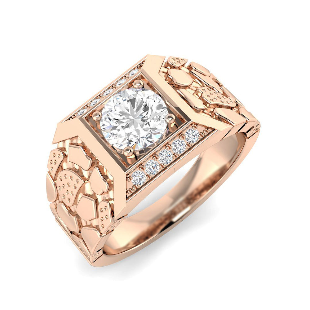 Bold Men’s Diamond Ring UK geometric pattern