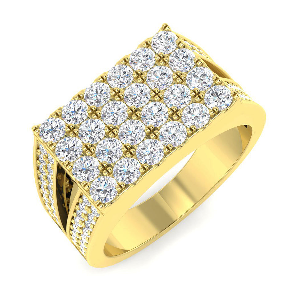 Bold pavé diamond statement ring for men