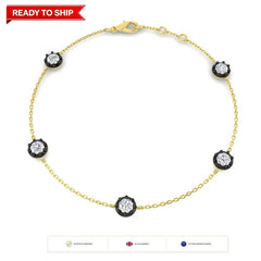 0.90Ct D-E/VS Lab Grown Diamond Everyday Bracelet 9k Yellow Gold Ready To Ship