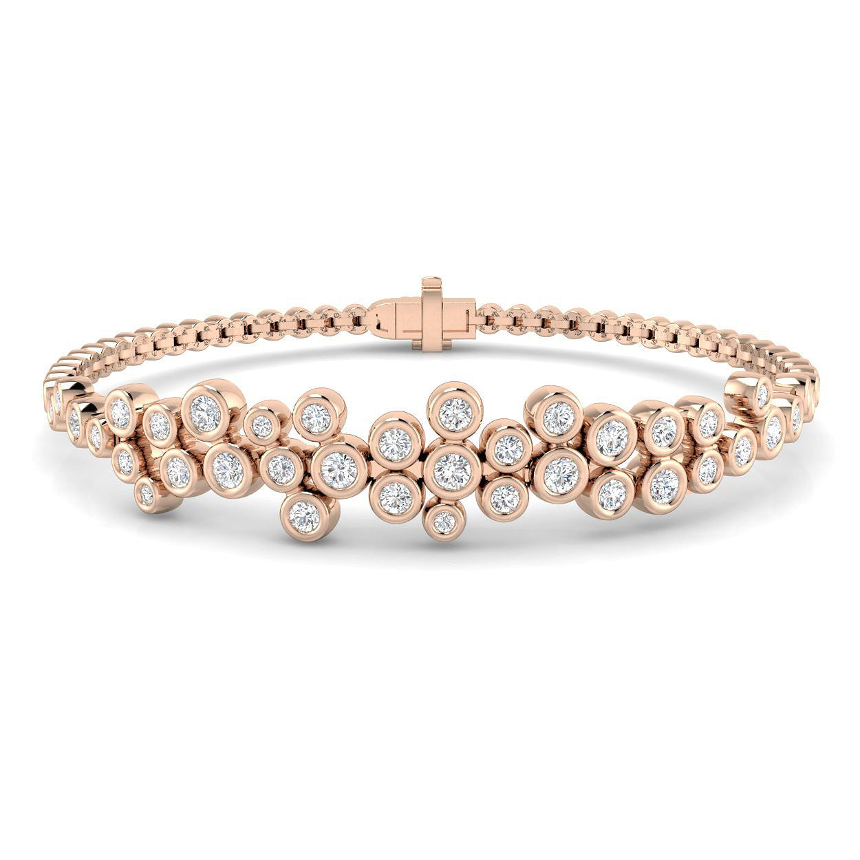 Bubble Diamond Chain Bracelet, Women Gold Diamond Bracelet
