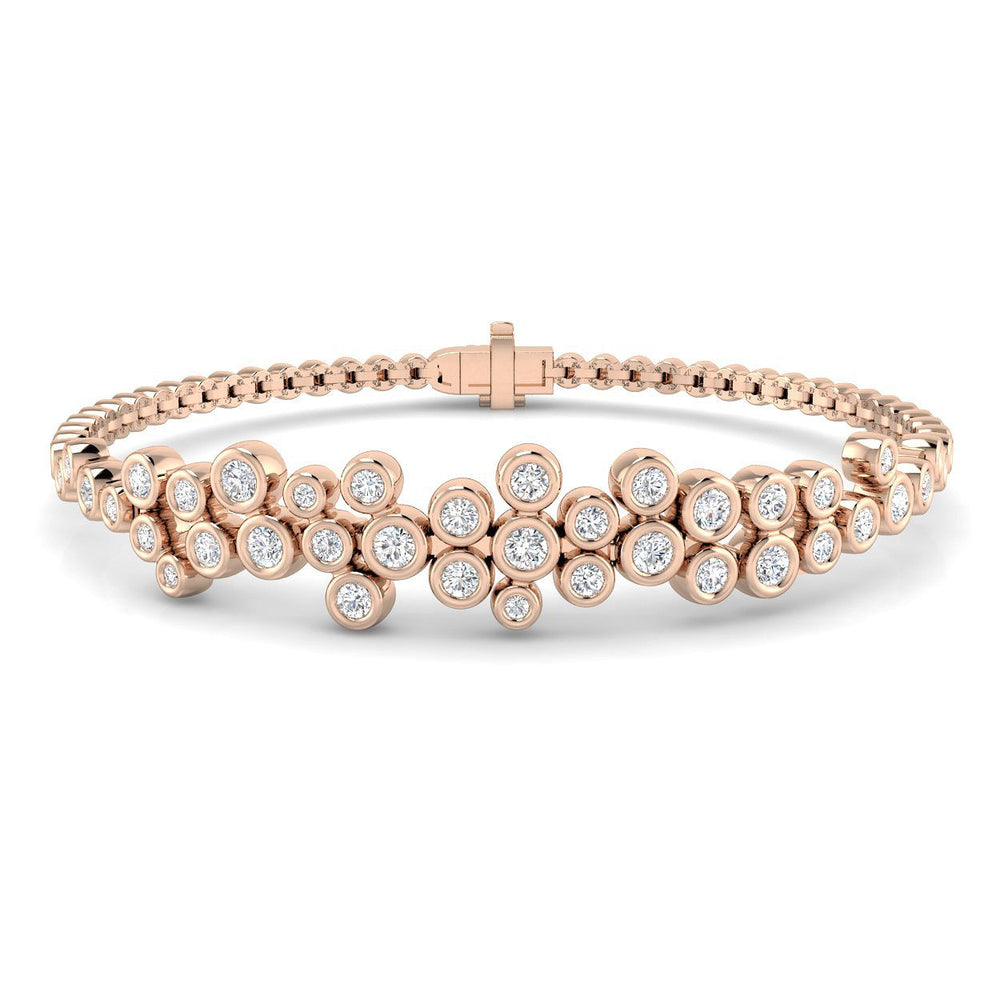 Bubble Diamond Chain Bracelet, Women Gold Diamond Bracelet