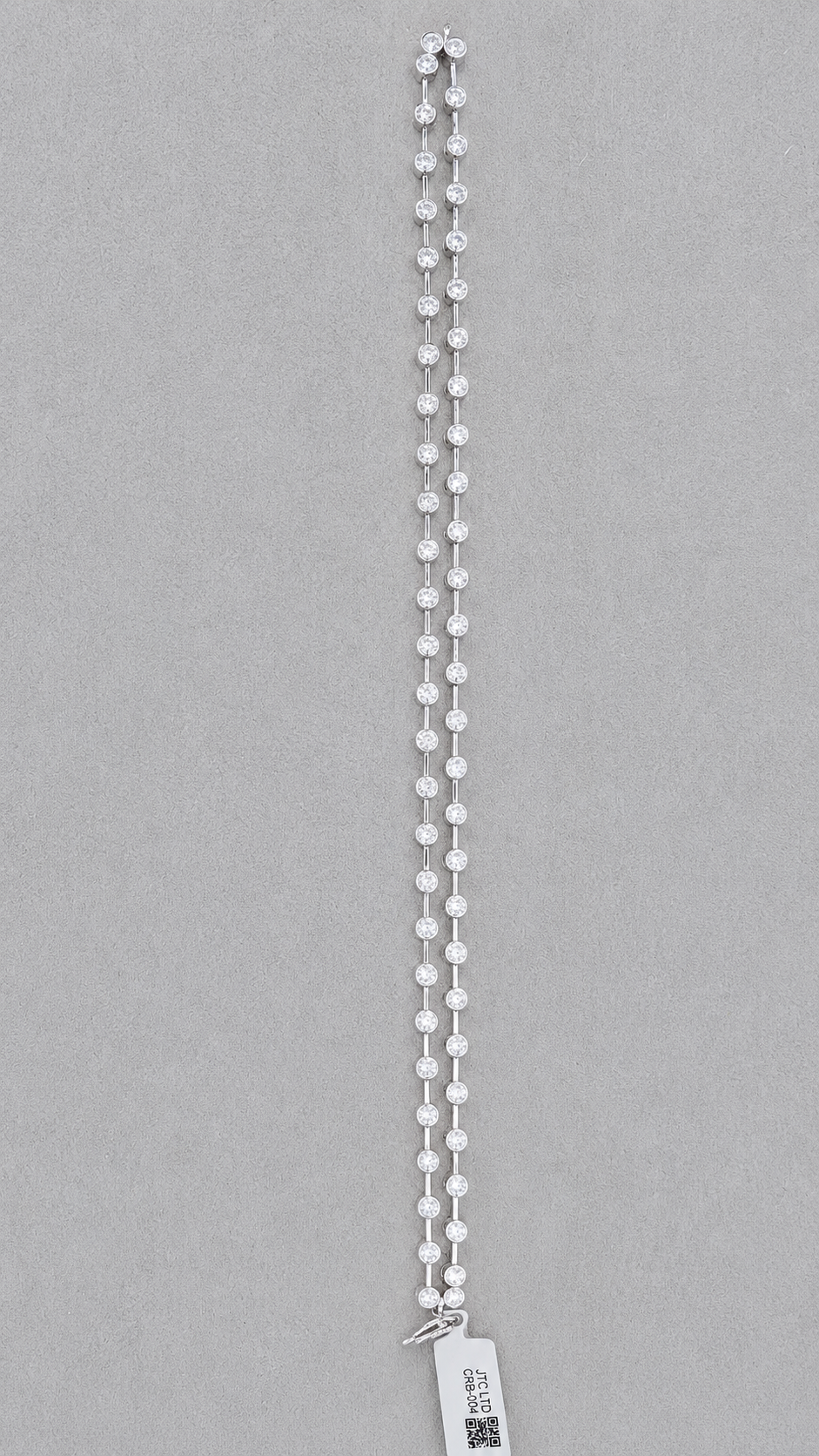 WGI 3.00ct Natural Diamond 2 Row Bezel Set Bracelet in 9K White Gold Ready To Ship