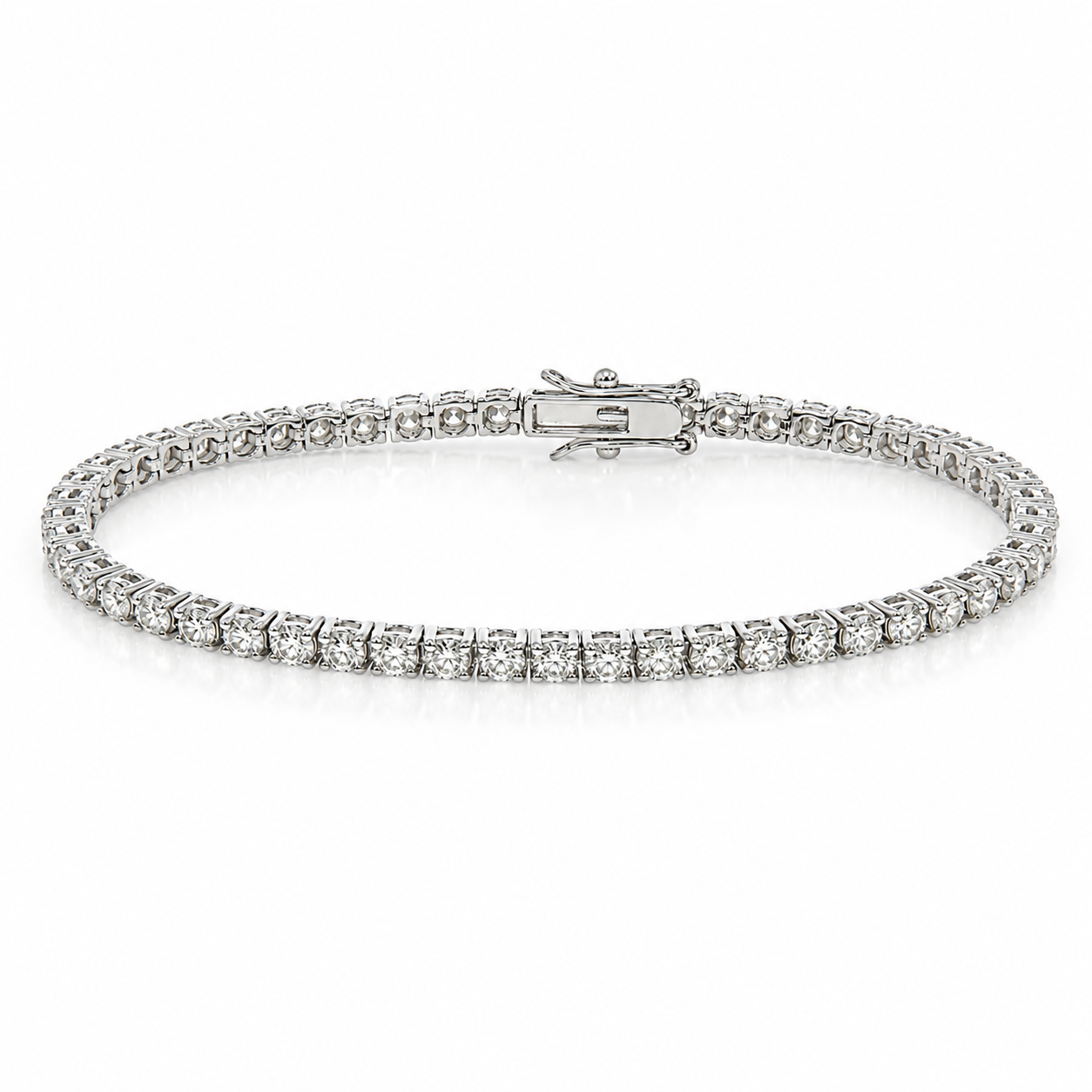 WGI 6.05Ct Natural Round Diamond Tennis Bracelet 9k White Gold Ready To Ship