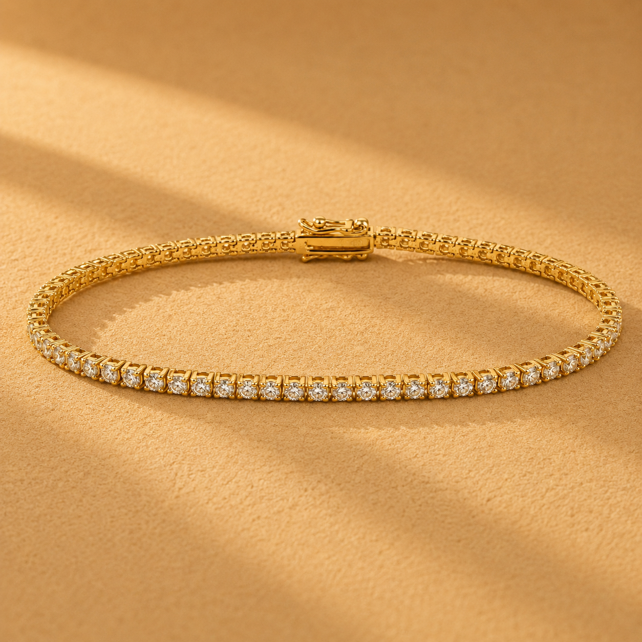 WGI 2.25Ct Natural Round Diamond Tennis Bracelet 9k Yellow Gold Ready To Ship