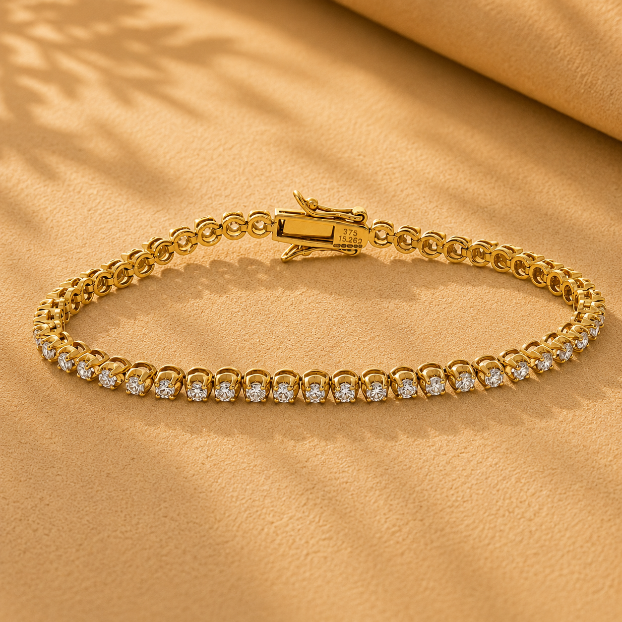 WGI 2.75Ct Natural Diamond Tennis Bracelet, 9K Yellow Gold Ready To Ship