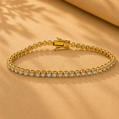 WGI 2.75Ct Natural Diamond Tennis Bracelet, 9K Yellow Gold Ready To Ship
