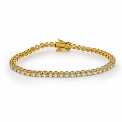 WGI 2.75Ct Natural Diamond Tennis Bracelet, 9K Yellow Gold Ready To Ship