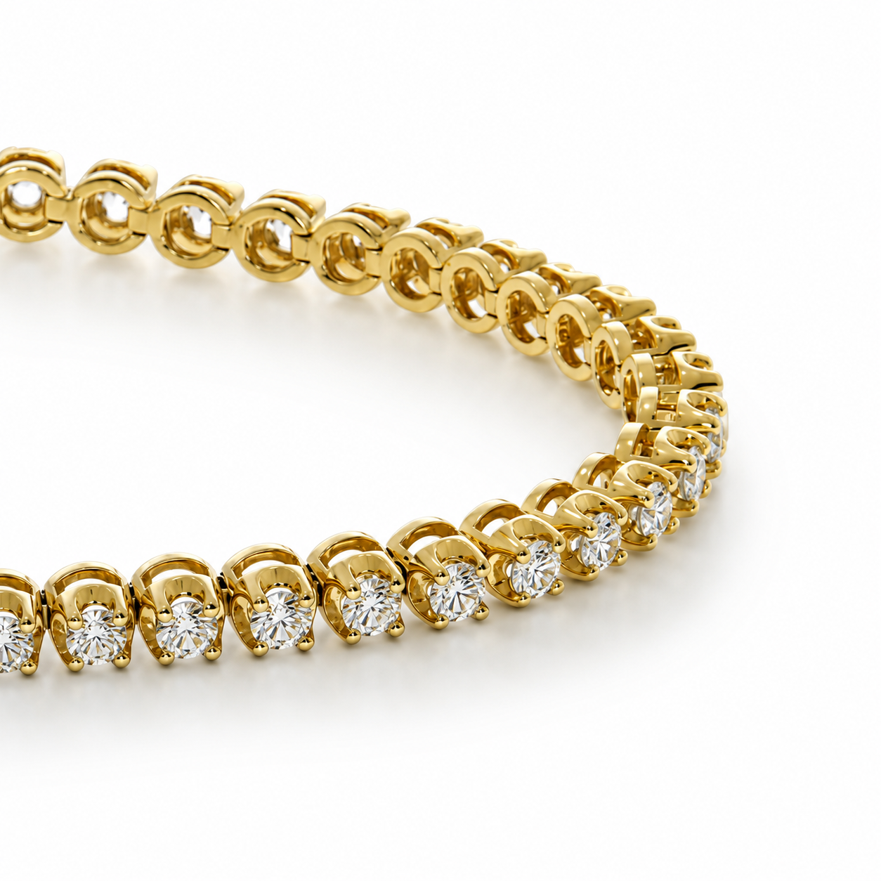 WGI 2.75Ct Natural Diamond Tennis Bracelet, 9K Yellow Gold Ready To Ship