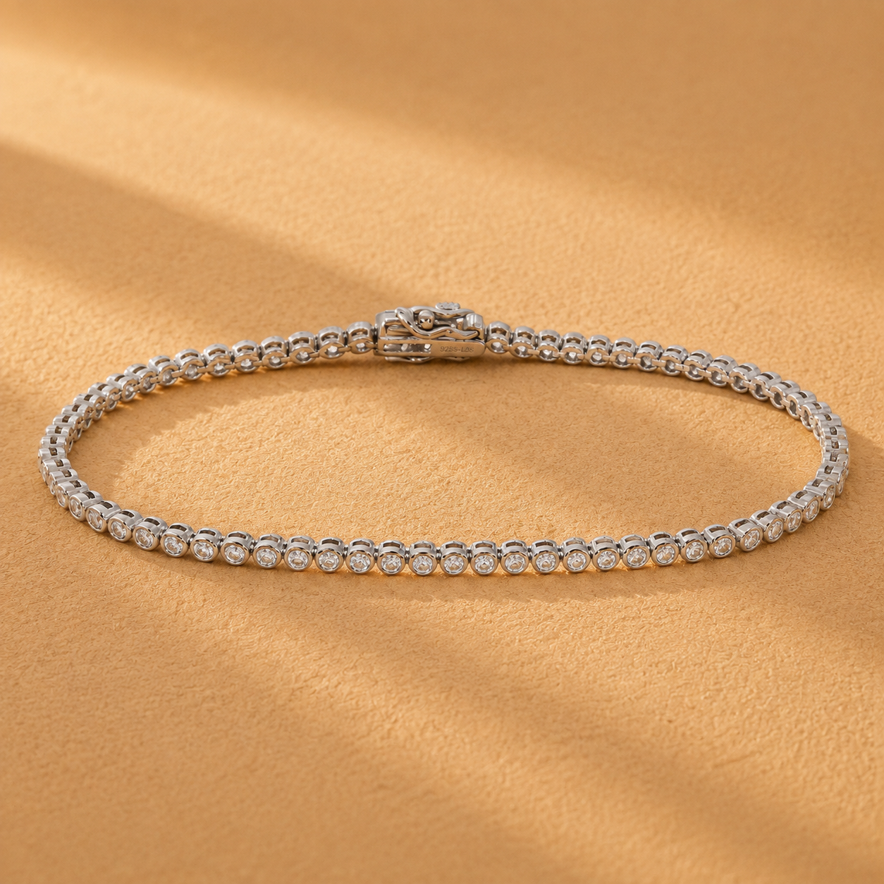 WGI 2.25Ct Lab Grown Round Diamond Tennis Bracelet 925 Sterling Silver Ready To Ship