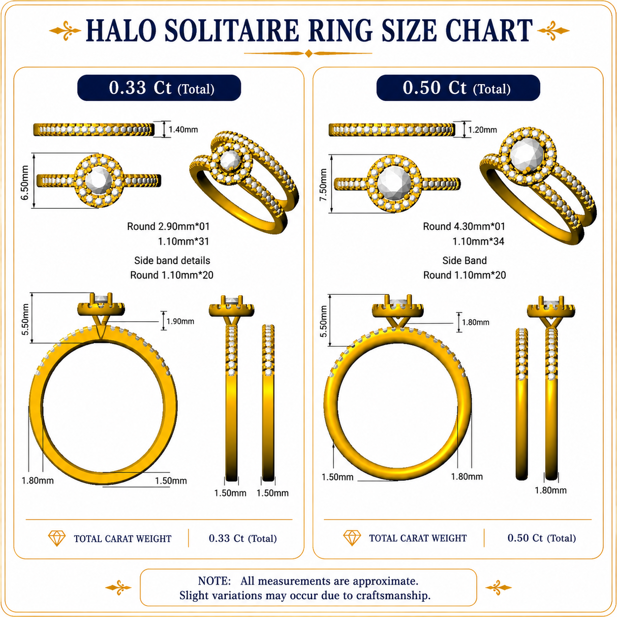 Lab-Grown Round Diamond Halo Bridal Set Ring | UK Hallmarked | Engagement + Wedding Band