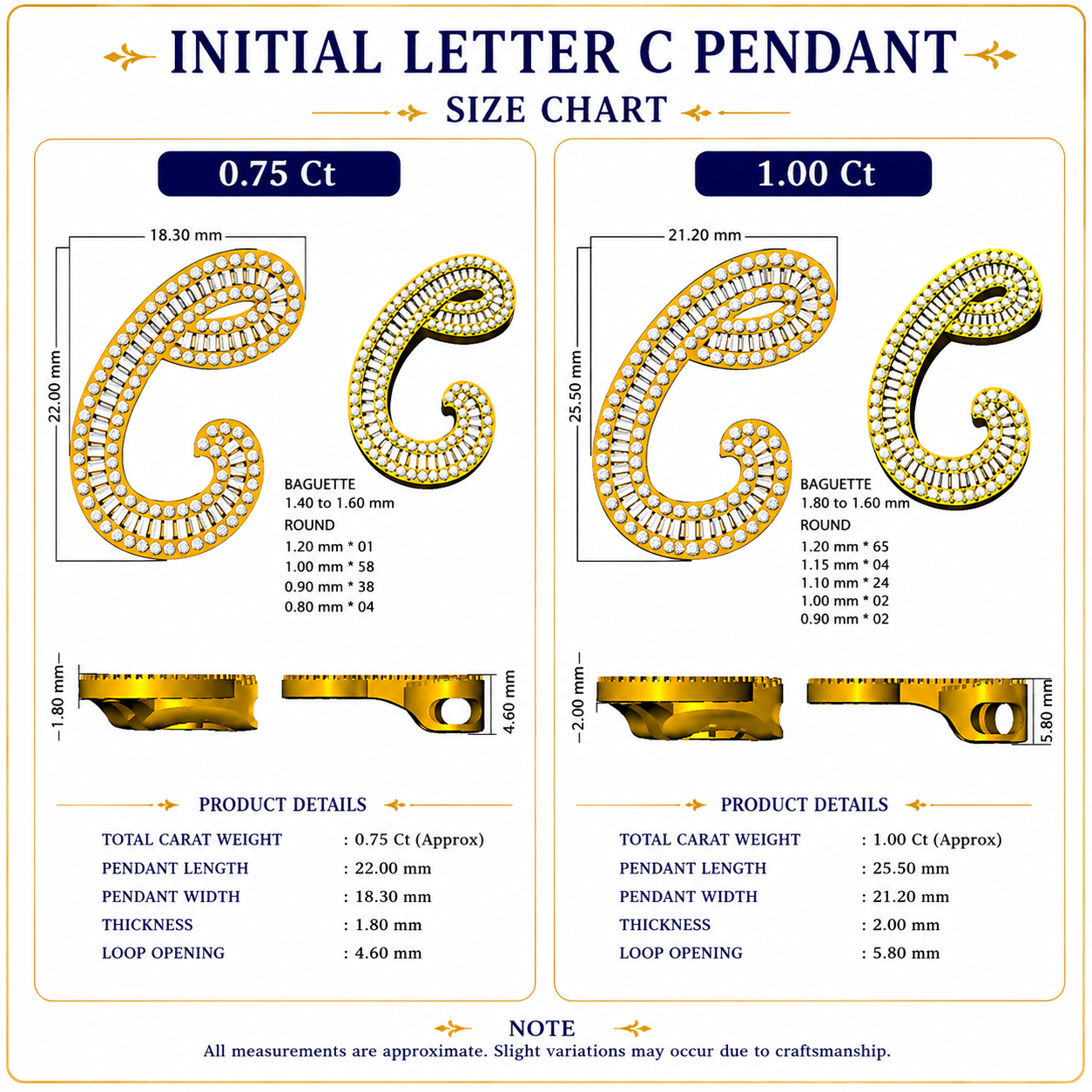 Initial Diamond Pendant Necklace with Baguette and Round Diamonds