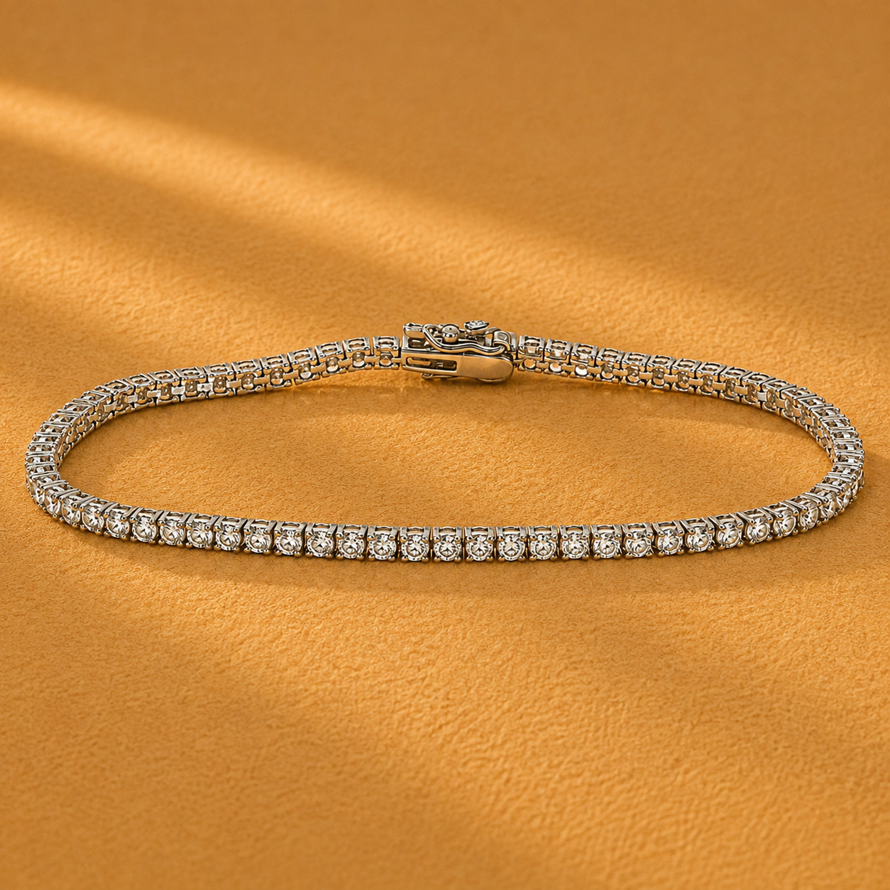 WGI 3.15Ct Natural Round Diamond Tennis Bracelet 18k White Gold Ready To Ship