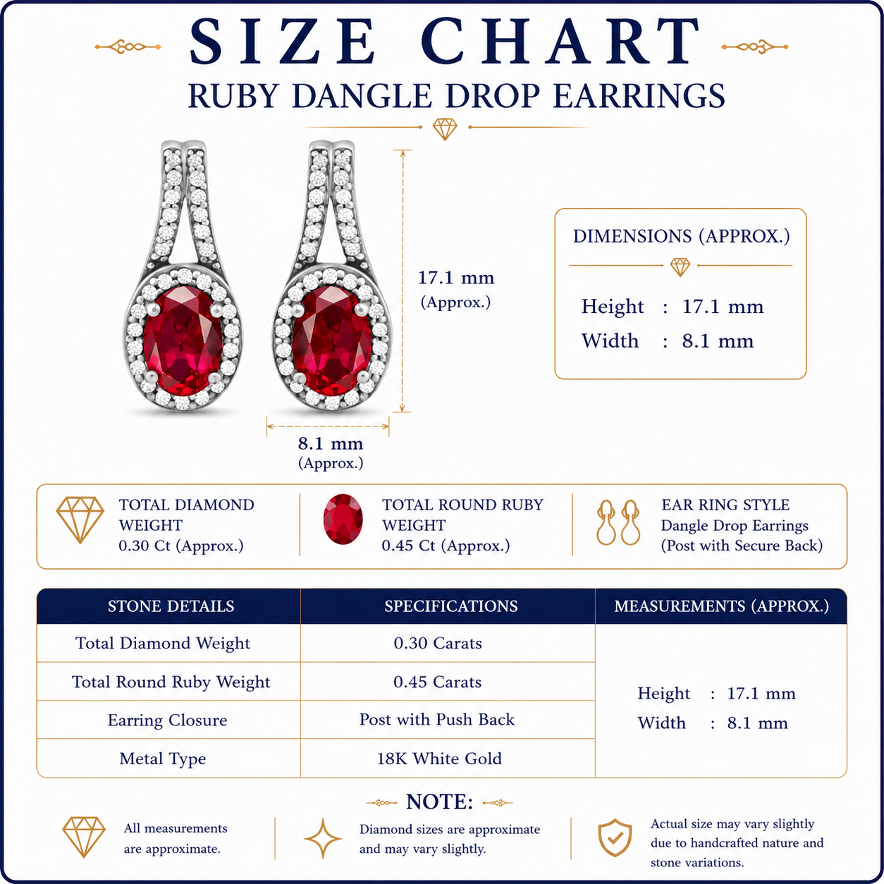 0.30Ct Lab Grown Diamond and Ruby Dangle Drop Earrings in Gold