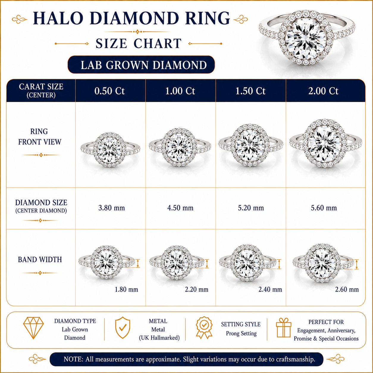 2.00 Carat DE/VS Lab Grown Round Diamond Halo Engagement Ring 18K White Gold