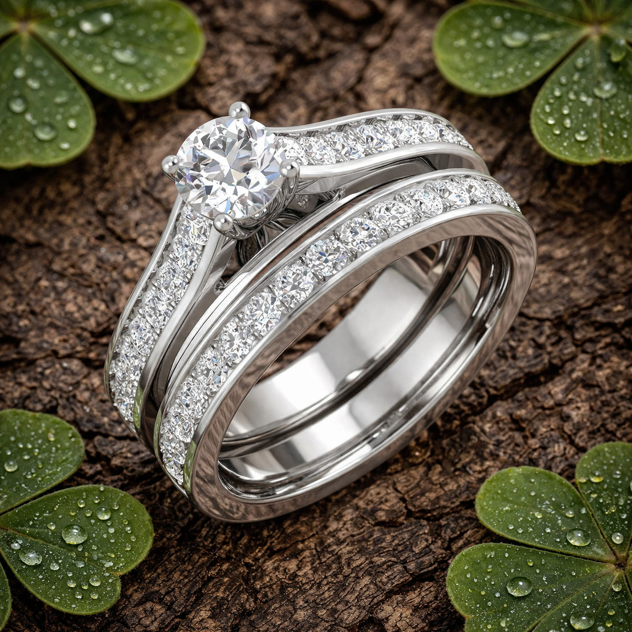 Lab-Grown Diamond Engagement Ring & Matching Wedding Band Set | 1.00 Carat