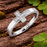 Diamond Cross Ring | 0.1 Carat | Lab-Grown & Natural Diamonds