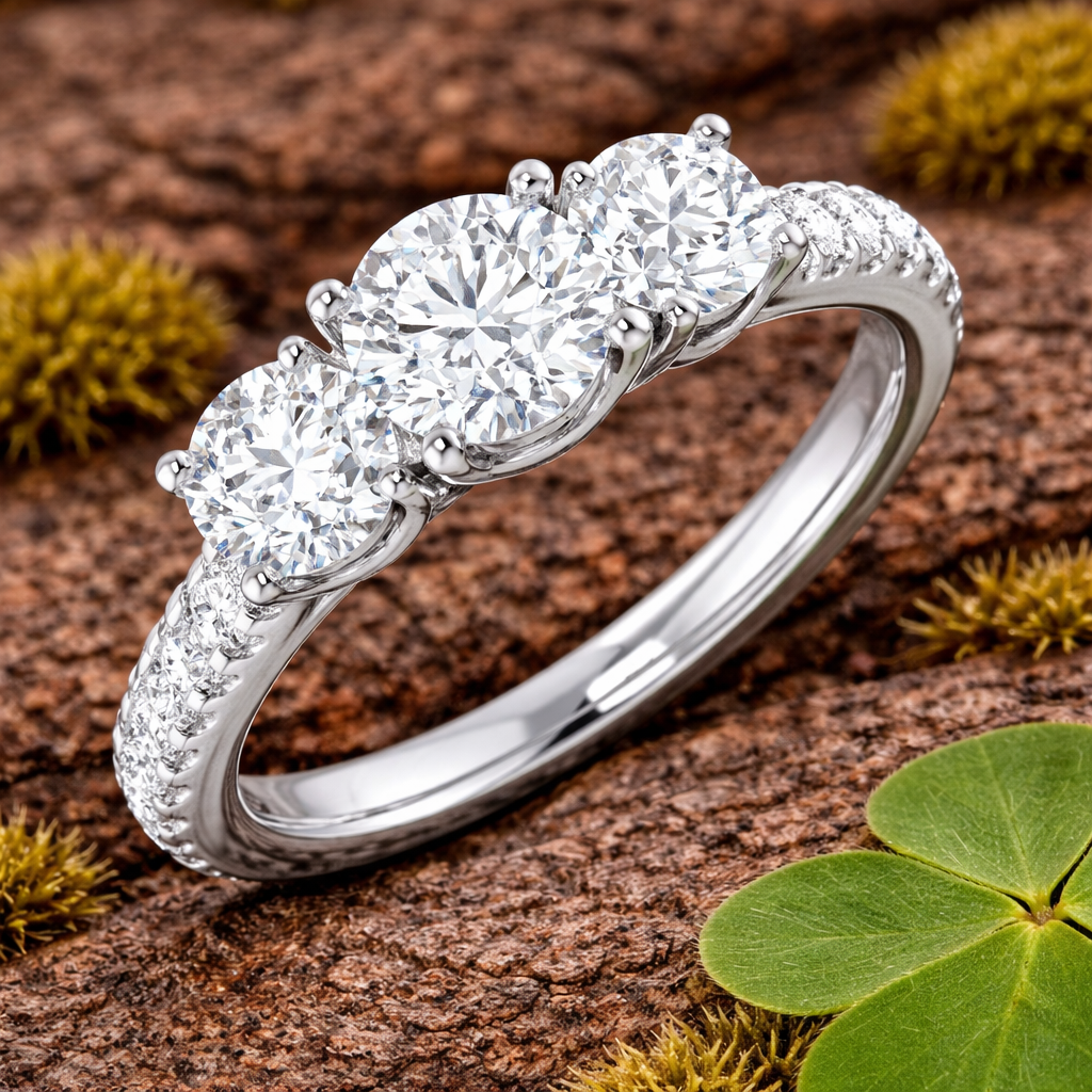 Three-Stone Diamond Engagement Ring | Lab-Grown & Natural Diamonds