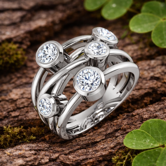 Diamond Bubble Swirl Ring | 0.5 Carat | Lab-Grown & Natural Diamonds