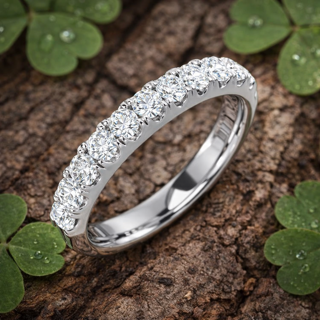 Round Cut Diamond Half Eternity Ring | 0.1ct - 1.00 ct | Gold & Platinum