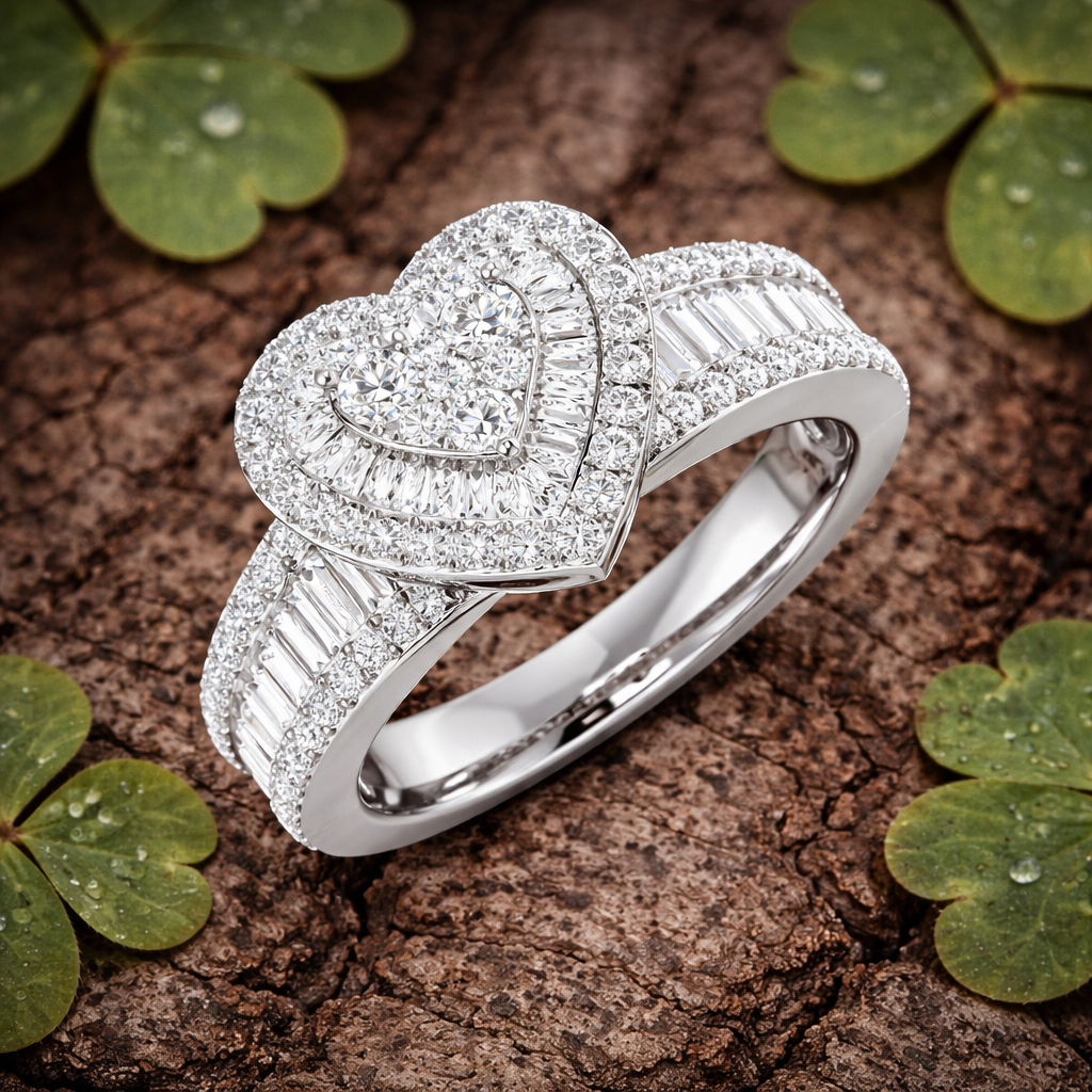 Baguette & Round Cluster Ring | 1ct to 3.5ct | Natural & Lab Diamond
