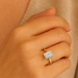 IGI Lab-Grown D-VVS Emerald Cut Diamond 4-Prong Solitaire Engagement Ring Gift For Her.