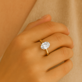 IGI Lab-Grown Oval Diamond Four Prong Solitaire Engagement Ring, D Color VVS Clarity