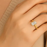 IGI Lab-Grown Emerald Cut Diamond Six Prong Solitaire Engagement Ring Gift For Her.