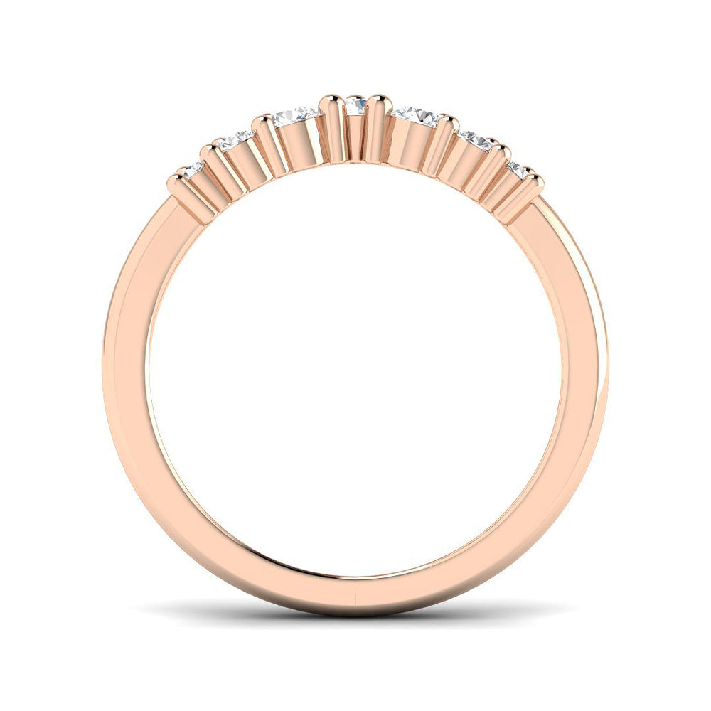 Chevron diamond bridal stacking ring