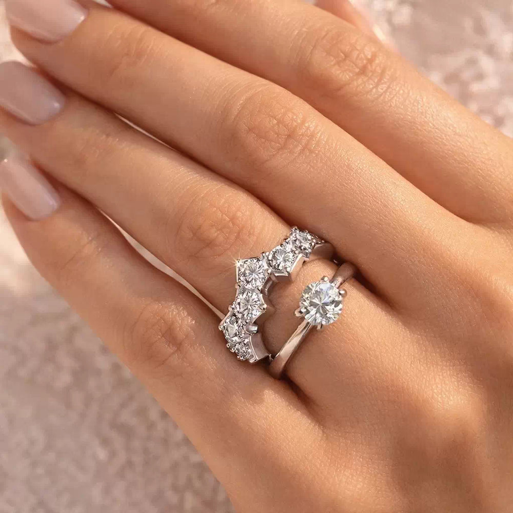 Chevron diamond wedding band UK