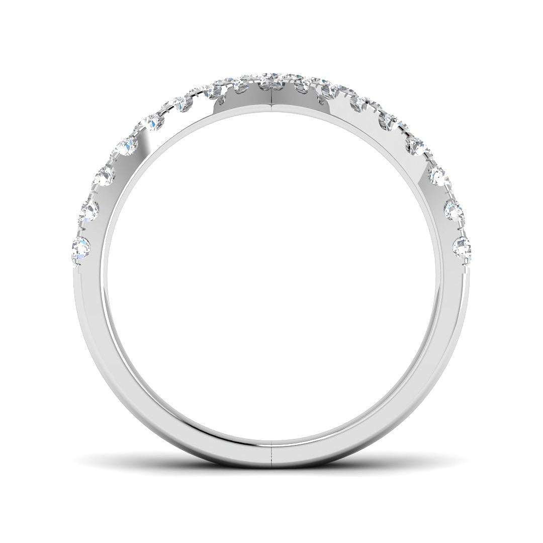 Chevron engagement ring enhancer band