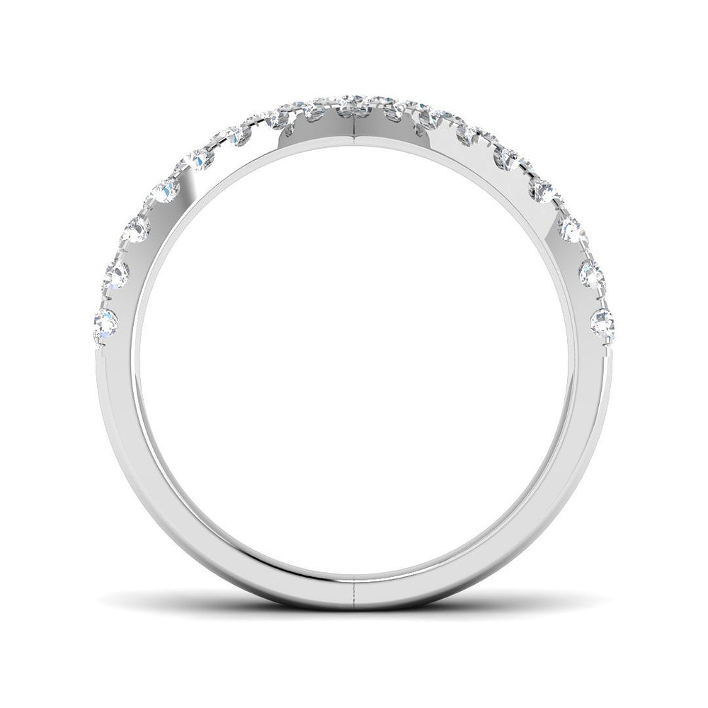 Chevron engagement ring enhancer band