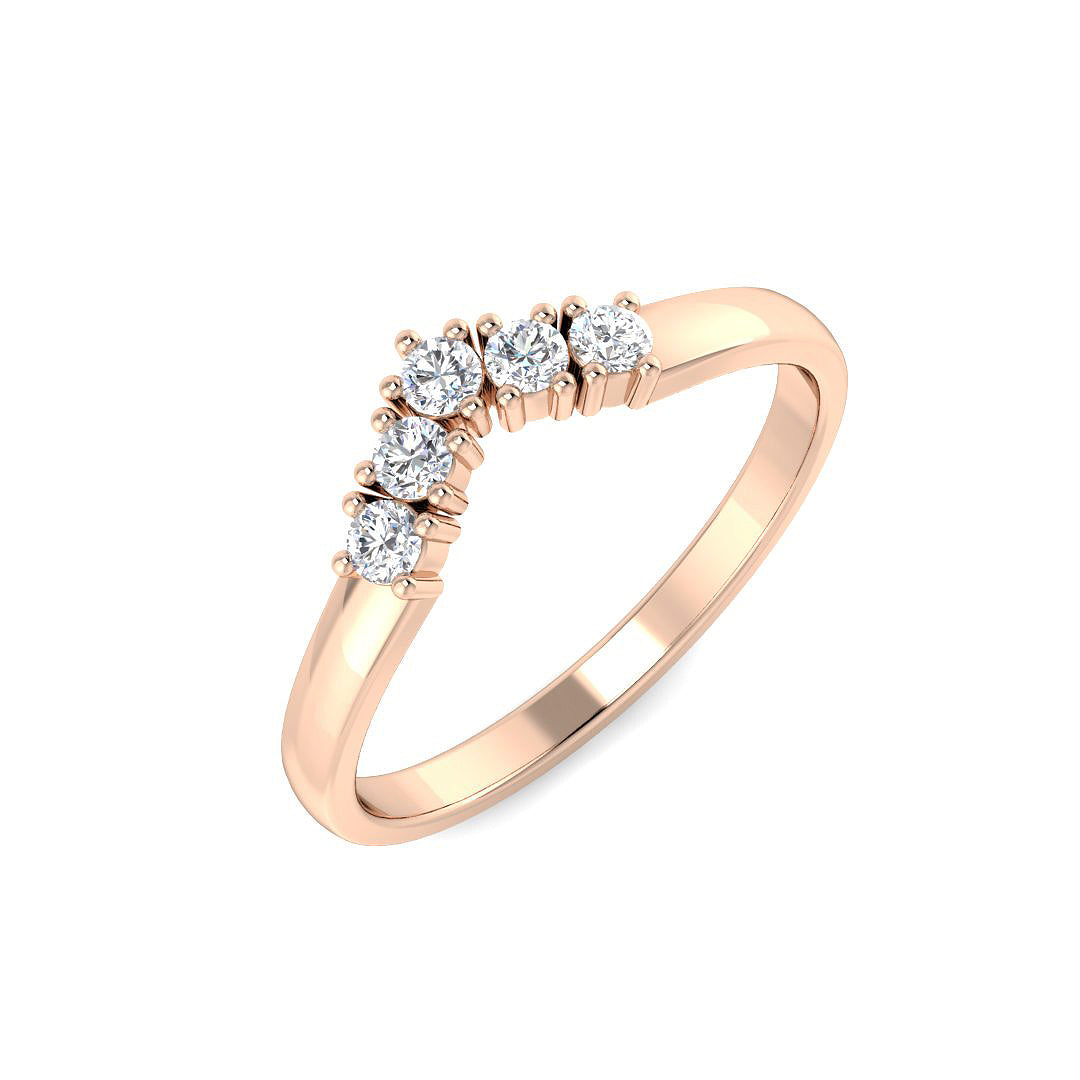 Classic diamond wishbone bridal ring