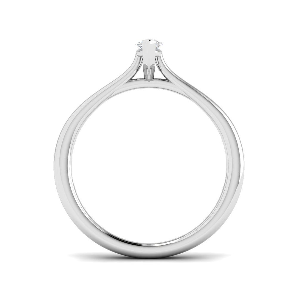 Classic marquise diamond solitaire ring crafted in white gold with a refined minimalist design