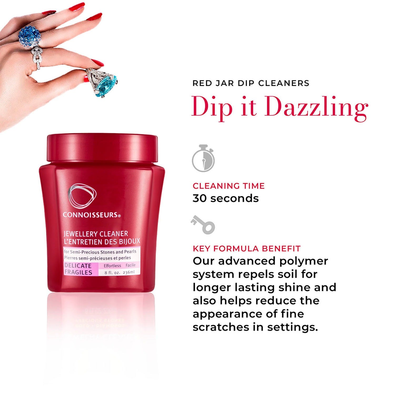 Clean your jewelry in 30Sec. Best for fine diamond and gold jewelry 