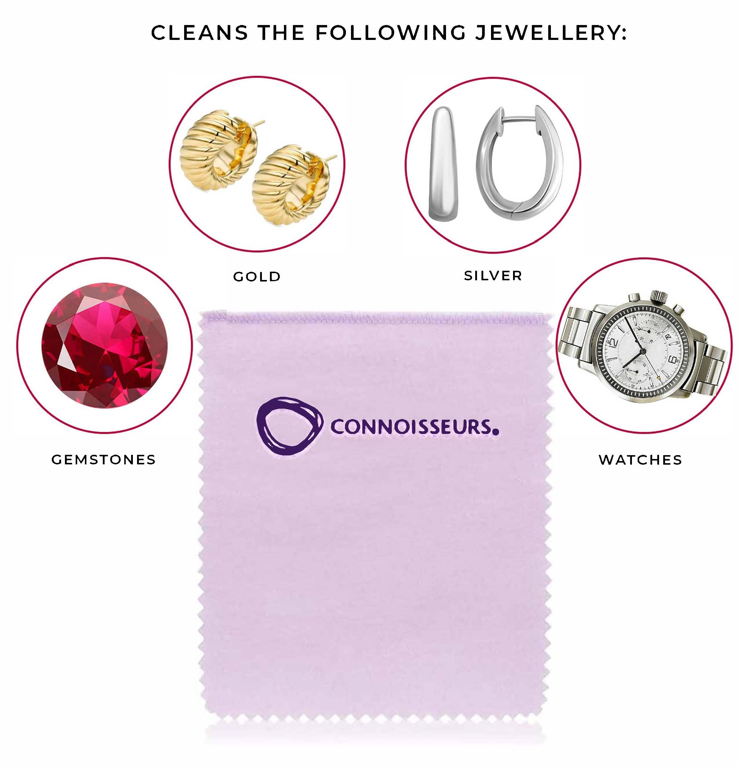 Connoisseurs polishing cloth perfect for watches and jewellery