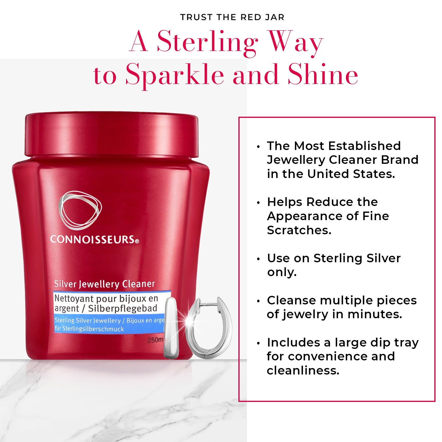 Connoisseurs® Sterling Silber Schmuckreiniger – Professioneller Glanz &amp; Pflege (250 ml)