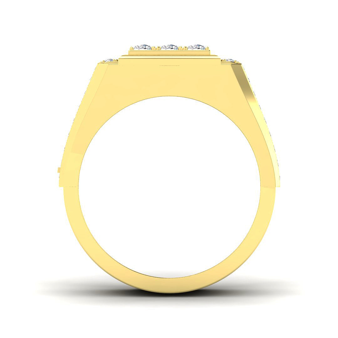 Contemporary men’s diamond ring with rope accents