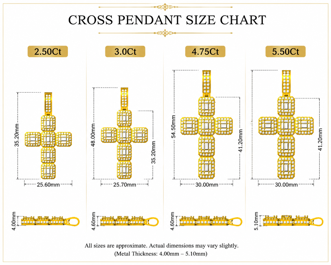 Art Deco Emerald Cut Diamond Cross Pendant Necklace | Halo Diamond Cross
