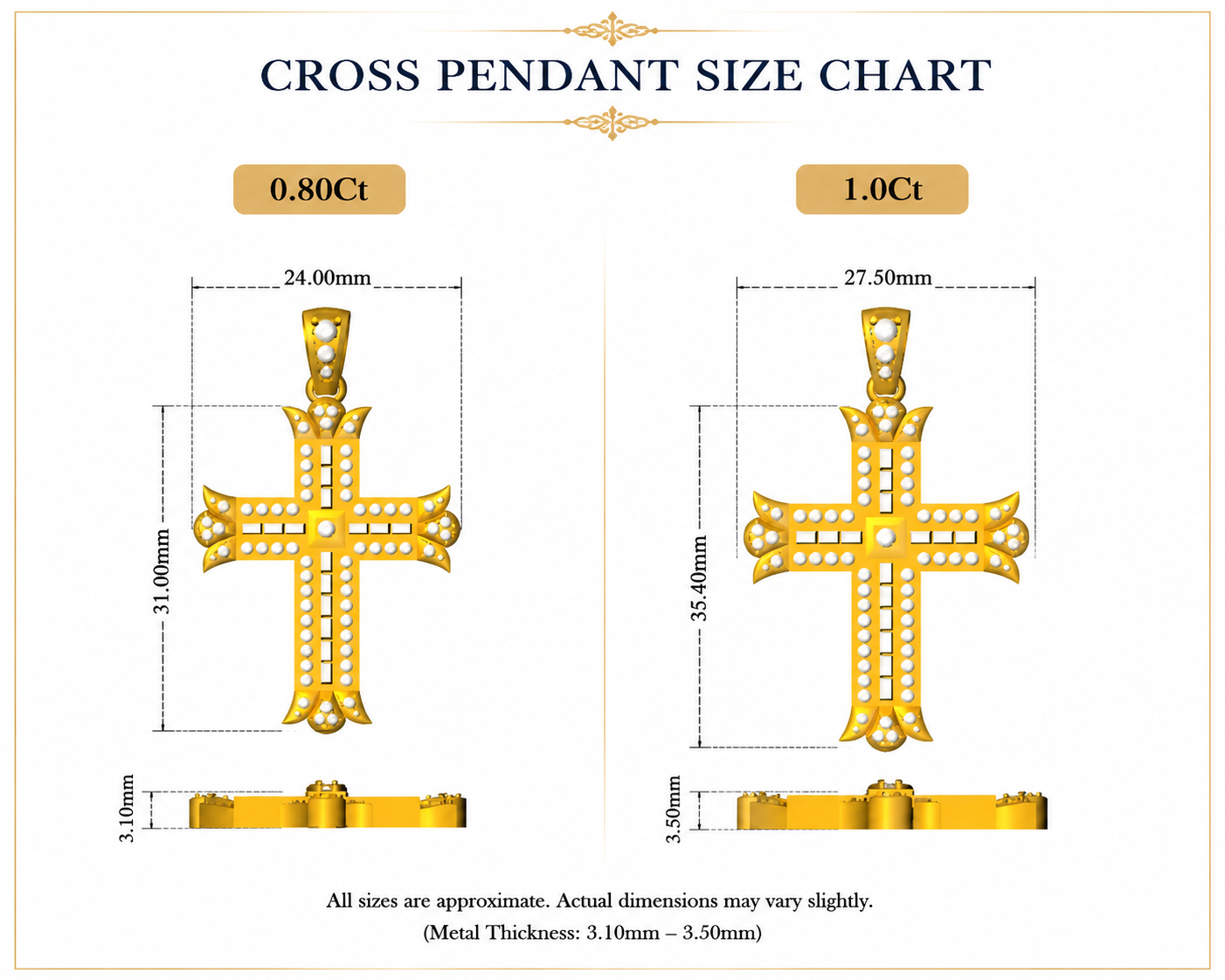 Art Deco Diamond Cross Pendant Necklace | Baguette & Round Cut Diamonds