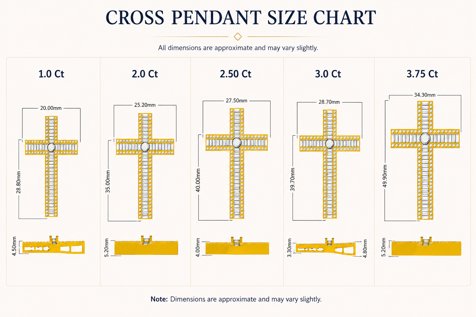 Diamond Cross Pendant | 1.00 Ct to 3.00 Ct | 9K/18K Gold with Complimentary Silver Chain