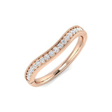 Curved diamond bridal ring with beaded edge detail