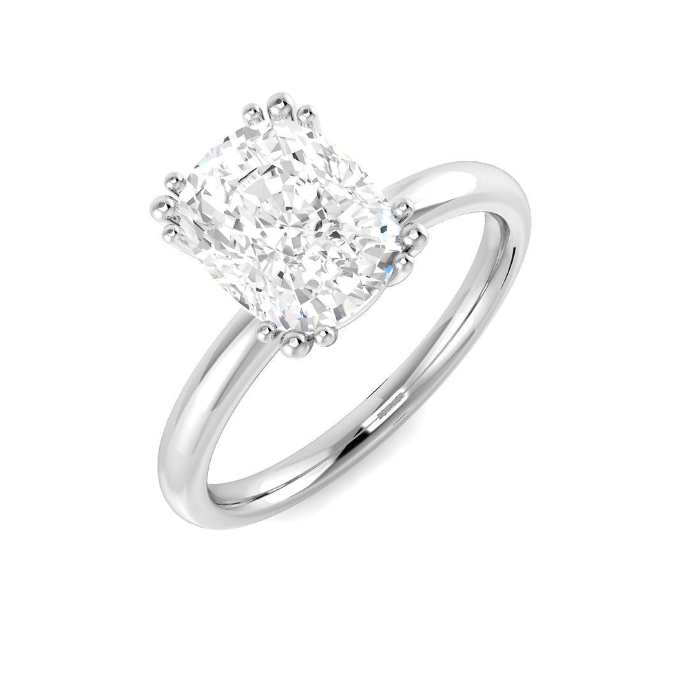 Cushion Cut Diamond Solitaire Engagement Ring in Gold 