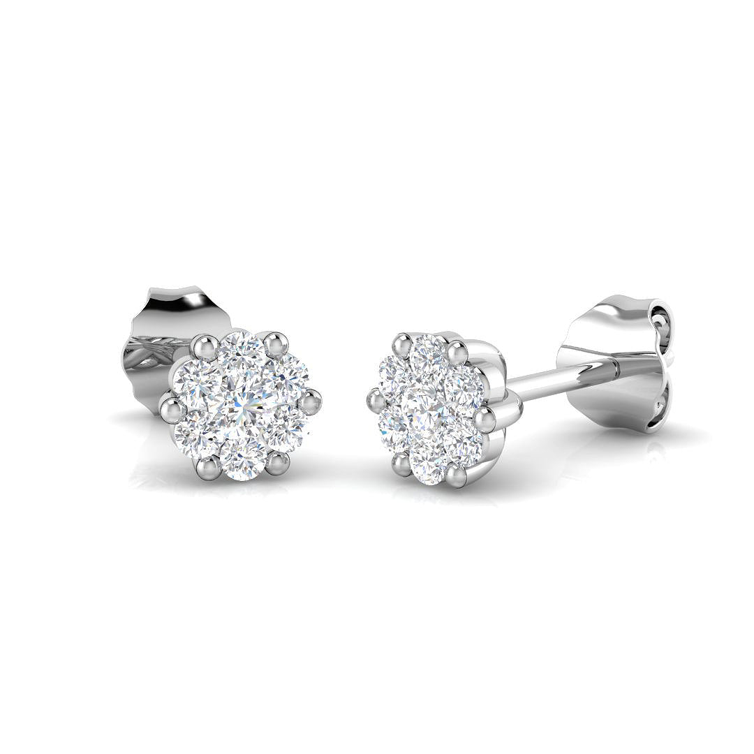 "Marig Cluster Diamond Earrings in Gold | Elegant 0.33ct to 0.5ct Luxury"