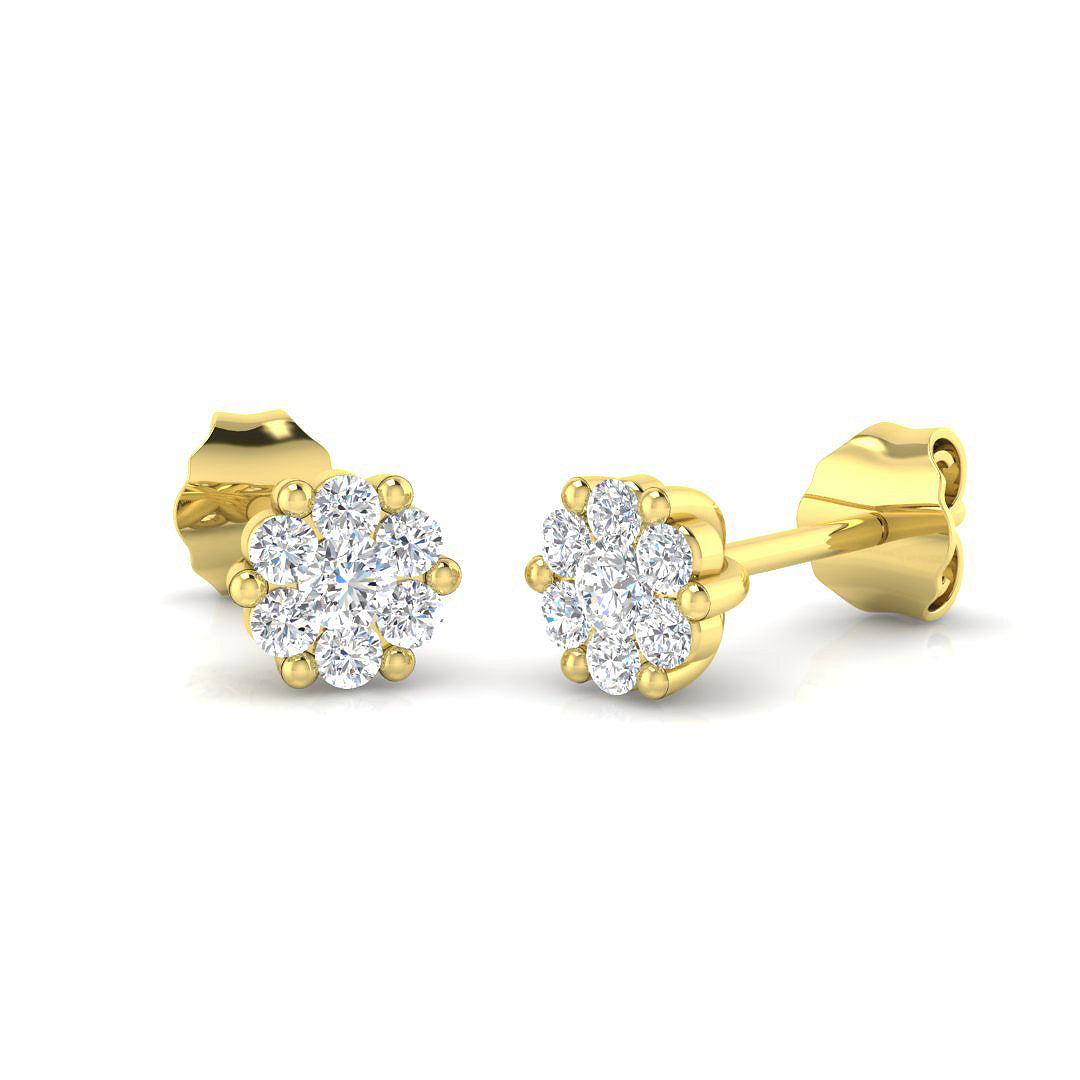 "Marig Cluster Diamond Earrings in Gold | Elegant 0.33ct to 0.5ct Luxury"