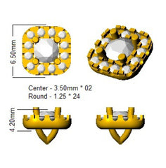 0.5 Carat D-E/VS Lab Grown Diamond Halo Earring 9k Yellow Gold Ready To Ship